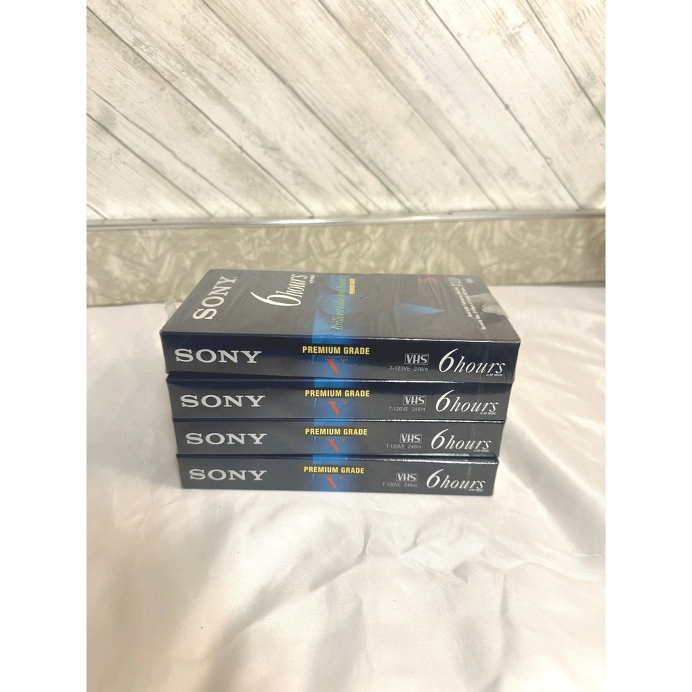 4 Pack SONY Premium Grade Blank VHS Video Tapes 6hrs T-120 New
